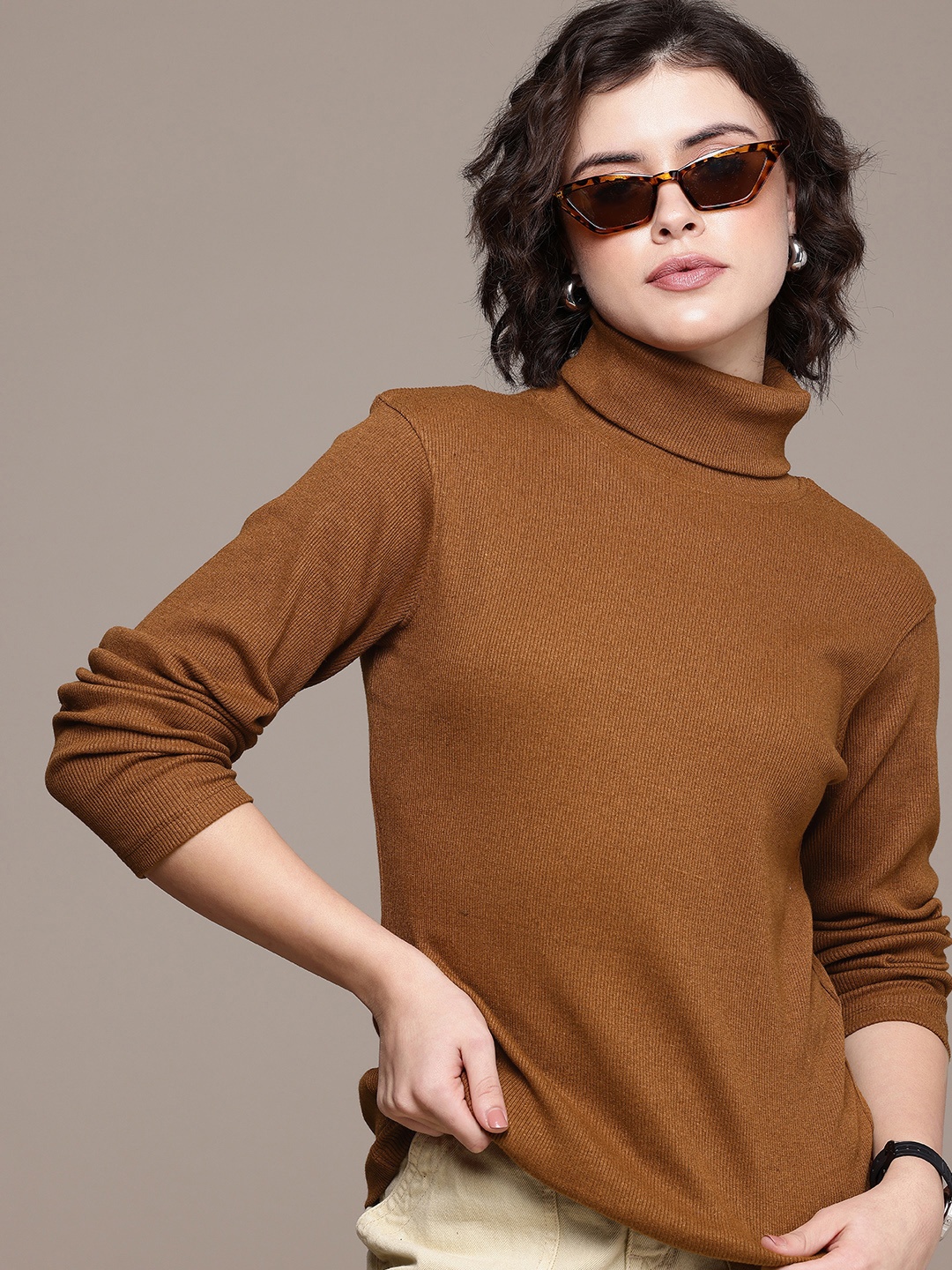 

The Roadster Life Co. Turtle Neck Ribbed Pullover Sweater, Mustard