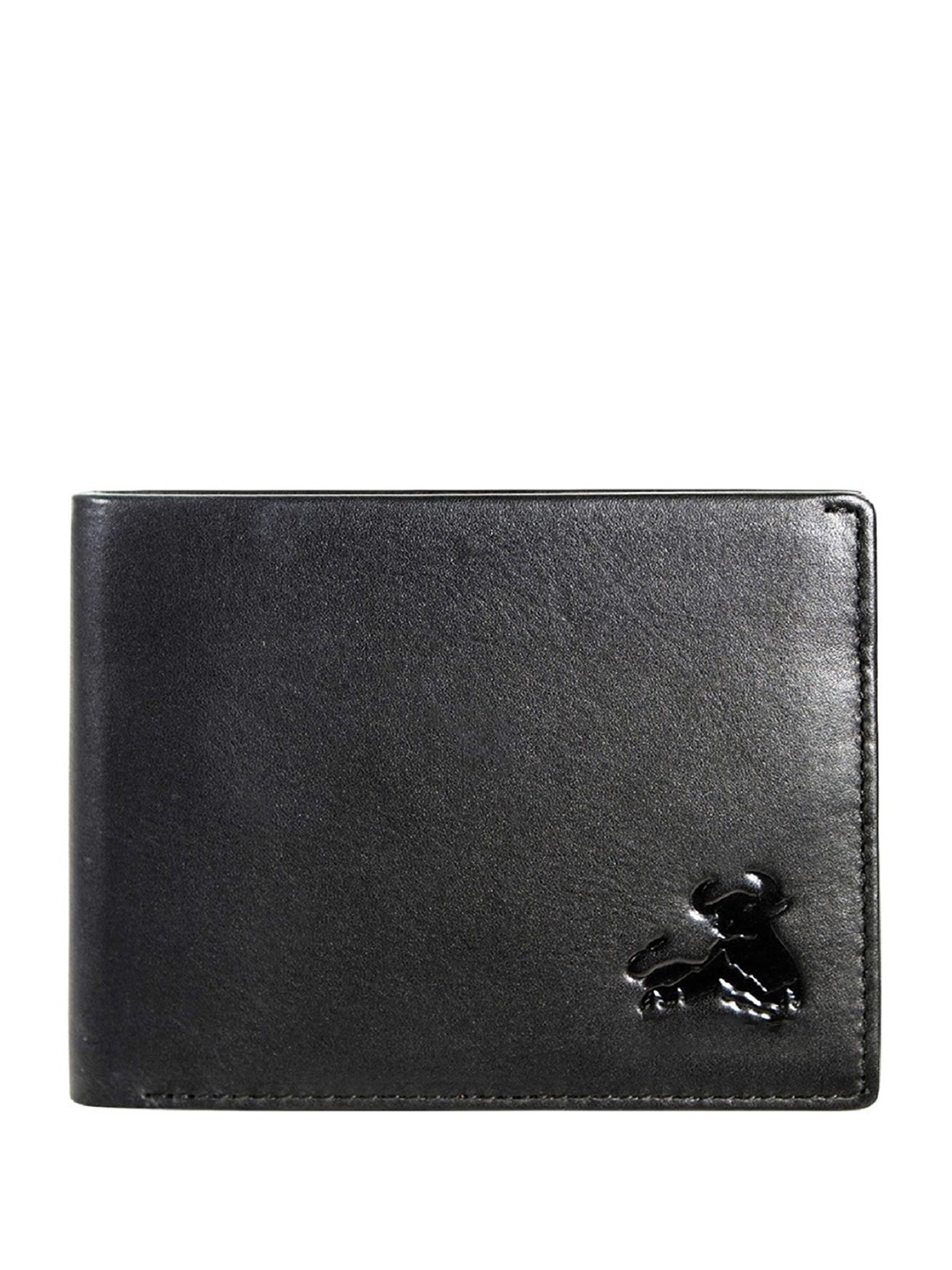 

CONTACTS Men Leather Two Fold Wallet, Black