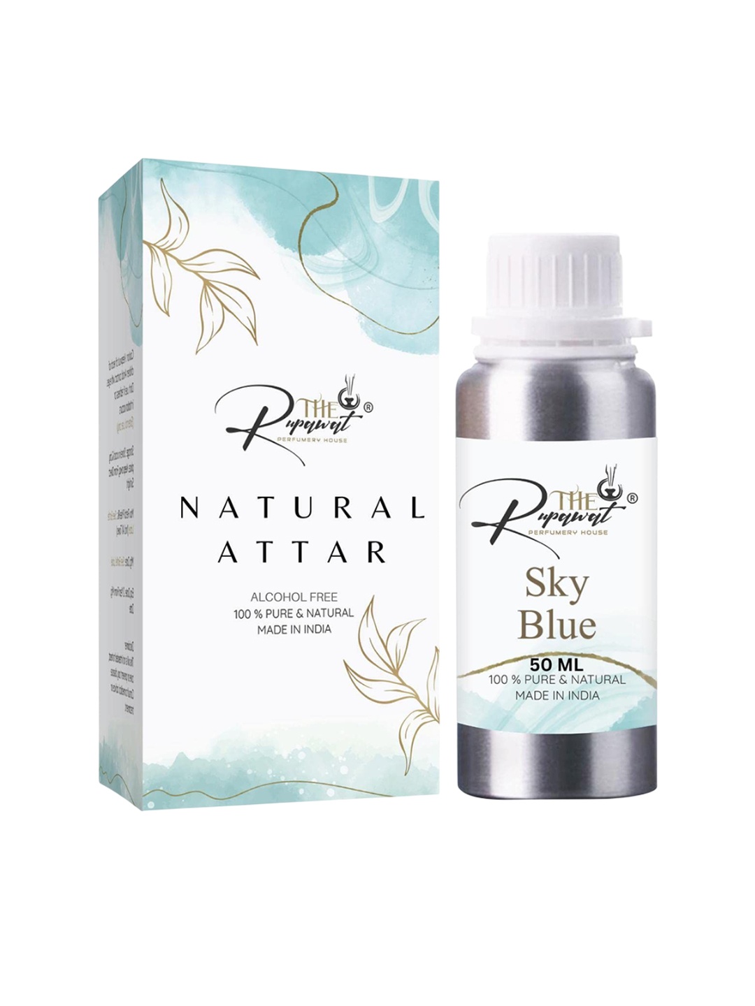 

THE RUPAWAT Perfumery House Sky Blue Natural & Alcohol Free Attar - 50 ml, Transparent