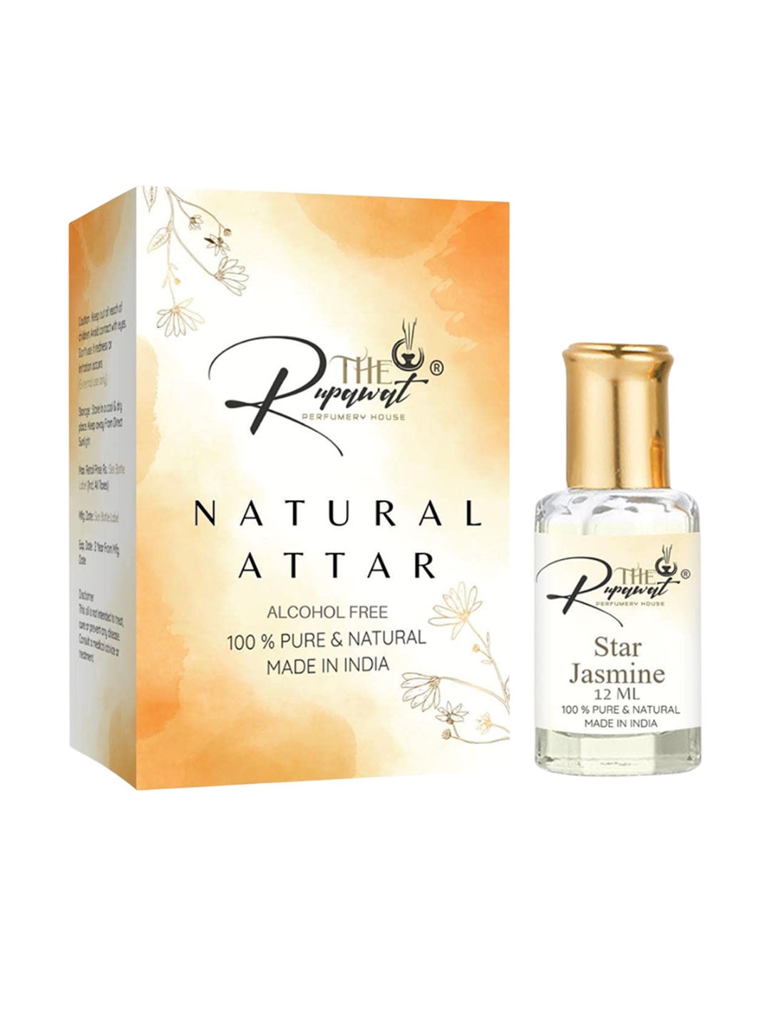 

THE RUPAWAT Perfumery House Star Jasmine 100% Pure & Natural Alcohol-Free Attar - 12 ml, Transparent