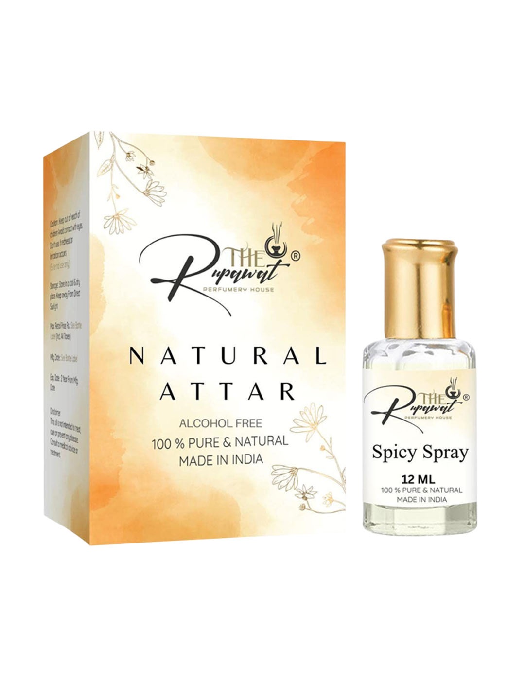 

THE RUPAWAT Perfumery House Spicy Spray 100% Pure & Natural Alcohol-Free Attar - 12 ml, Transparent