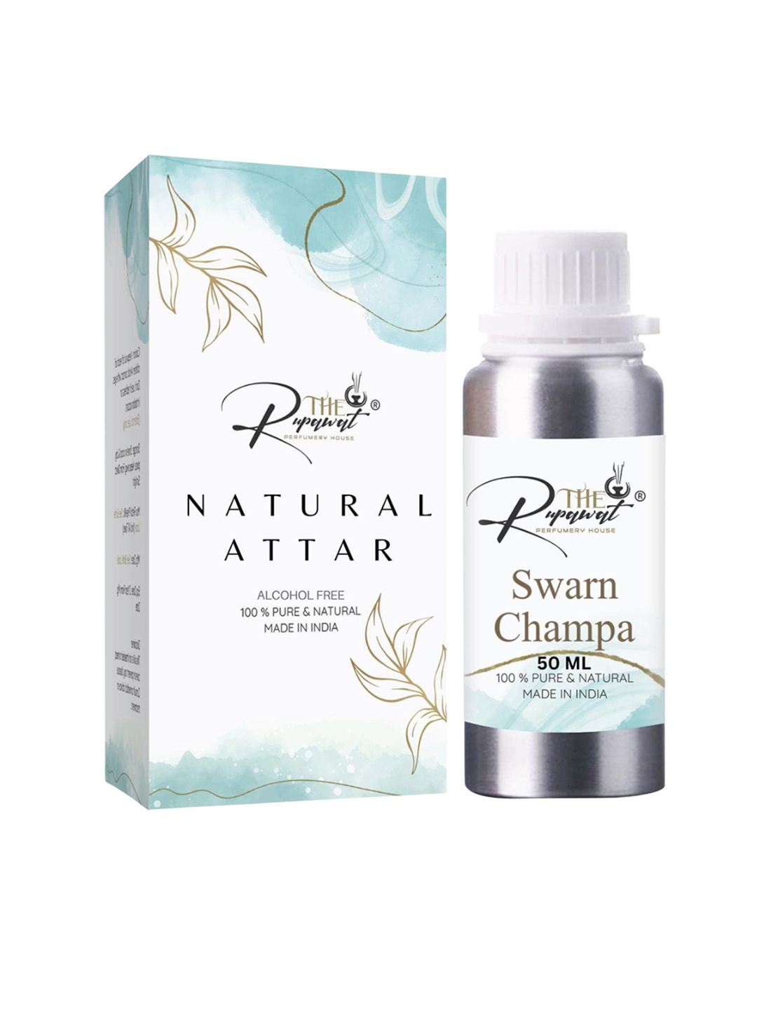

THE RUPAWAT Perfumery House Swarn Champa 100% Pure & Natural Alcohol Free Attar - 50 ml, Transparent
