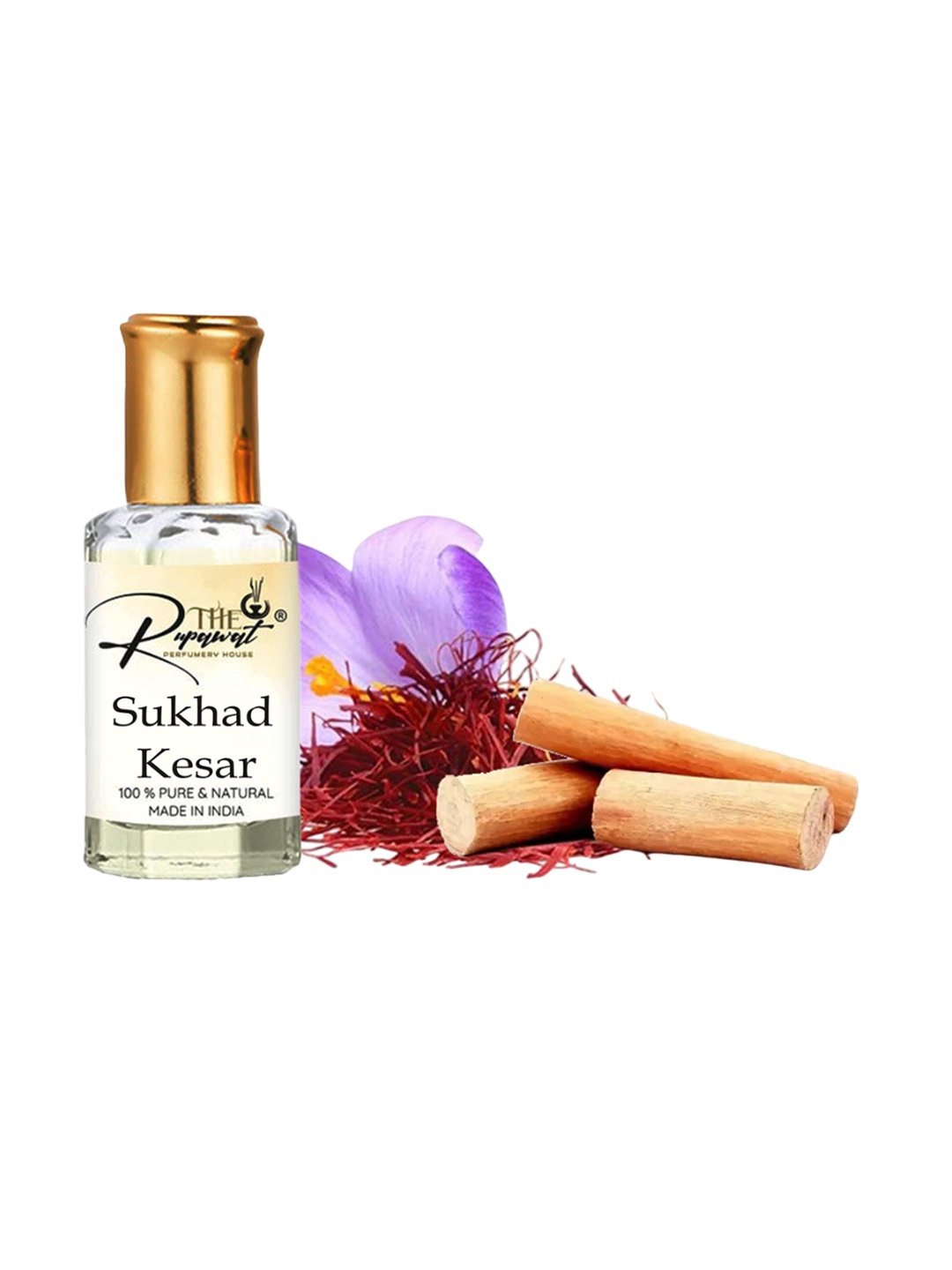 

THE RUPAWAT Perfumery House Sukhad Kesar Natural & Alcohol-Free Attar - 12 ml, Transparent