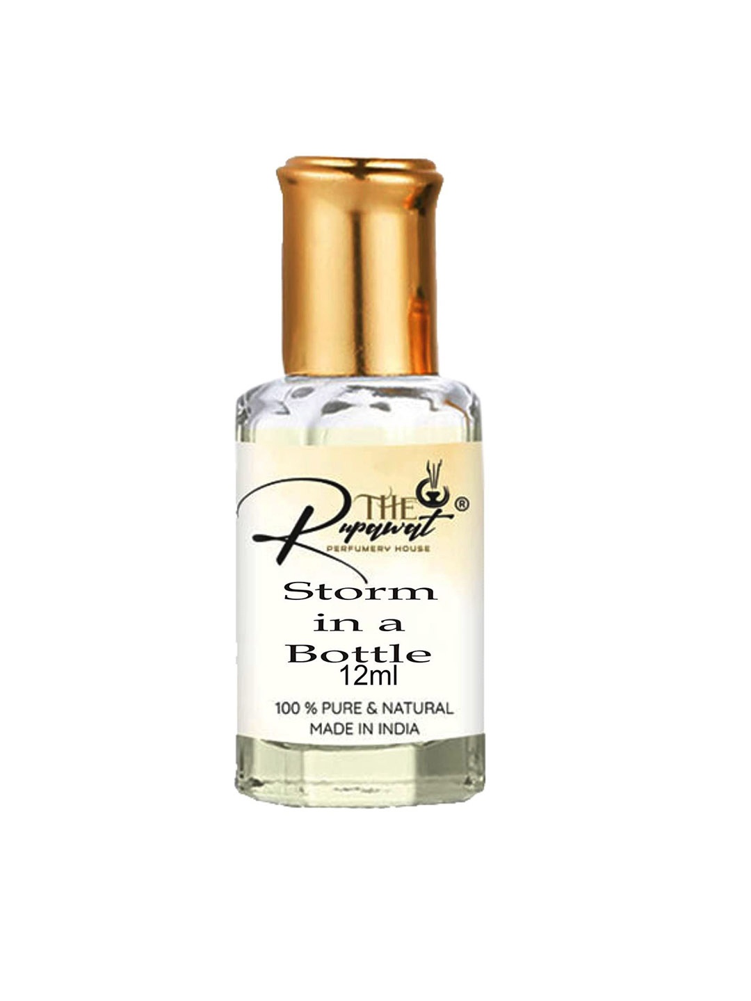 

THE RUPAWAT Perfumery House Storm In A Bottle 100% Natural & Alcohol Free Attar - 12 ml, Transparent