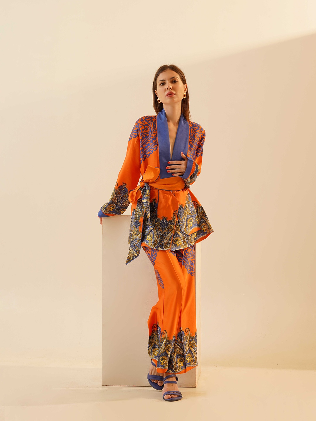 

MQ Marquino Printed Shirt With Trousers, Orange