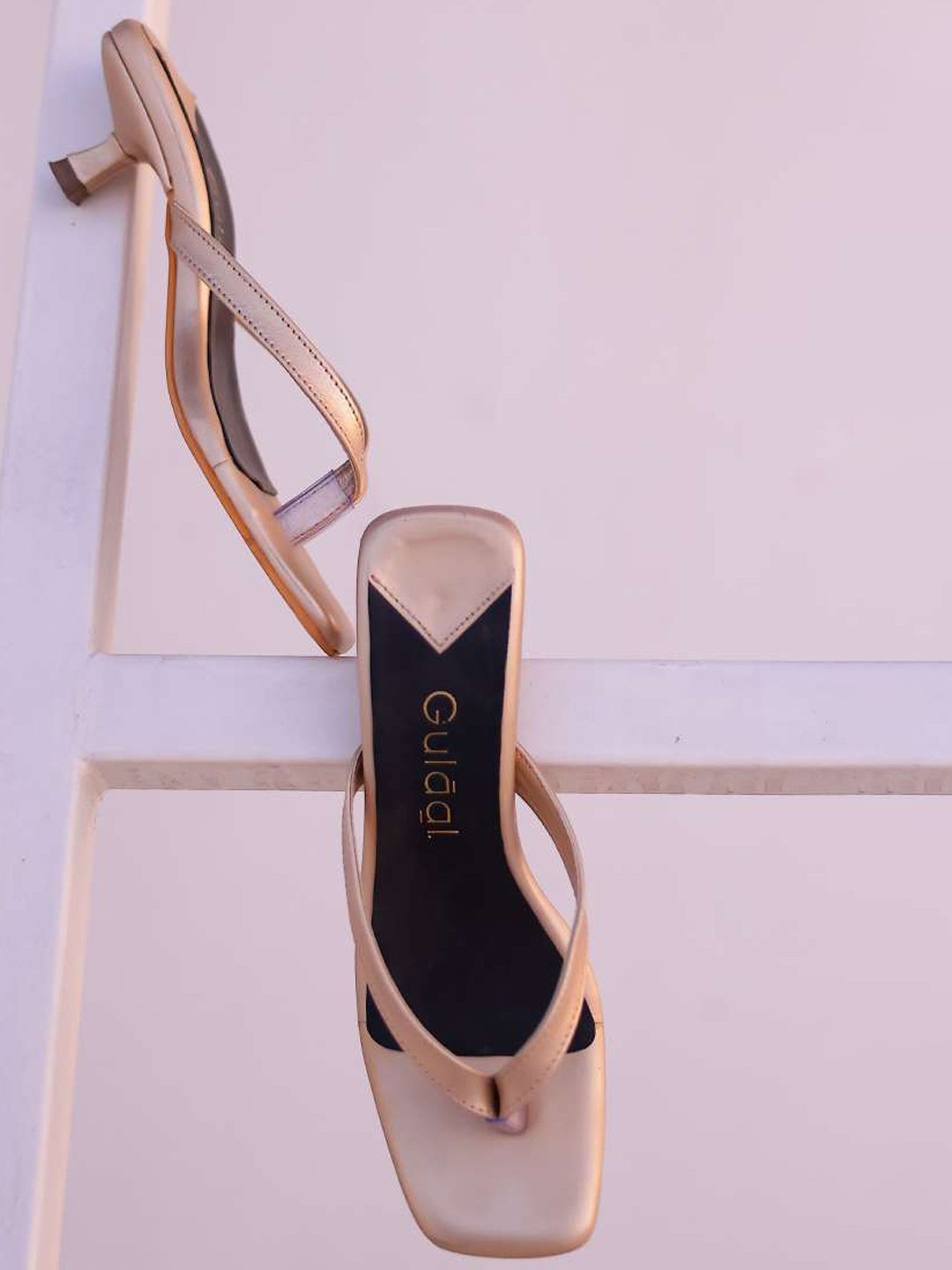 

Gulaal PU Party Kitten Sandals, Gold