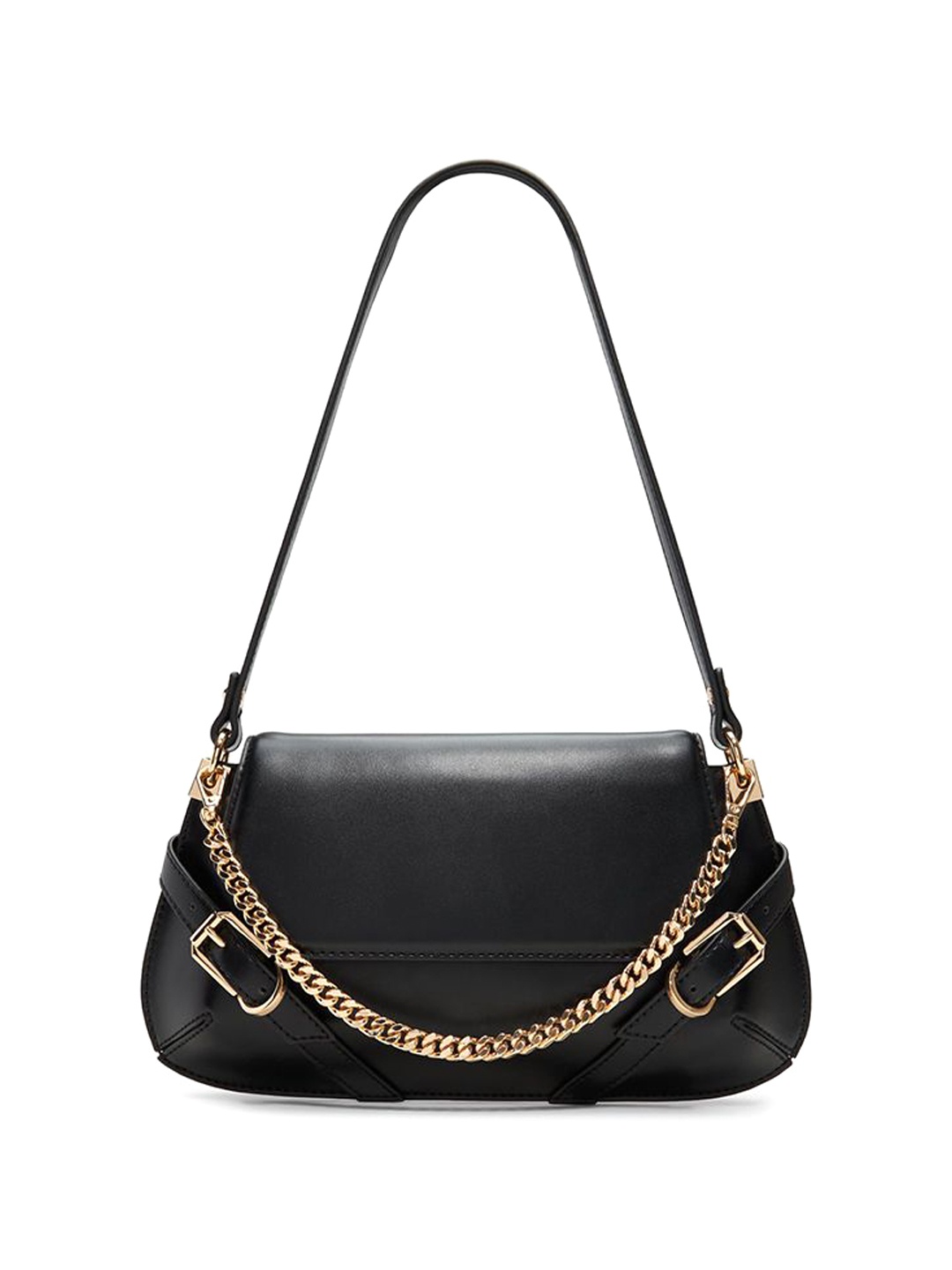 

ALDO Women KRISTINIA Solid Half Moon Leather Shoulder Bag, Black