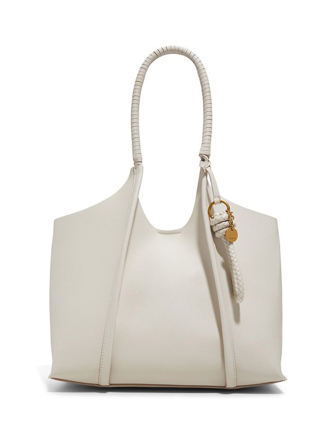 

ALDO Women Solid Swagger Leather Handheld Bag, Beige