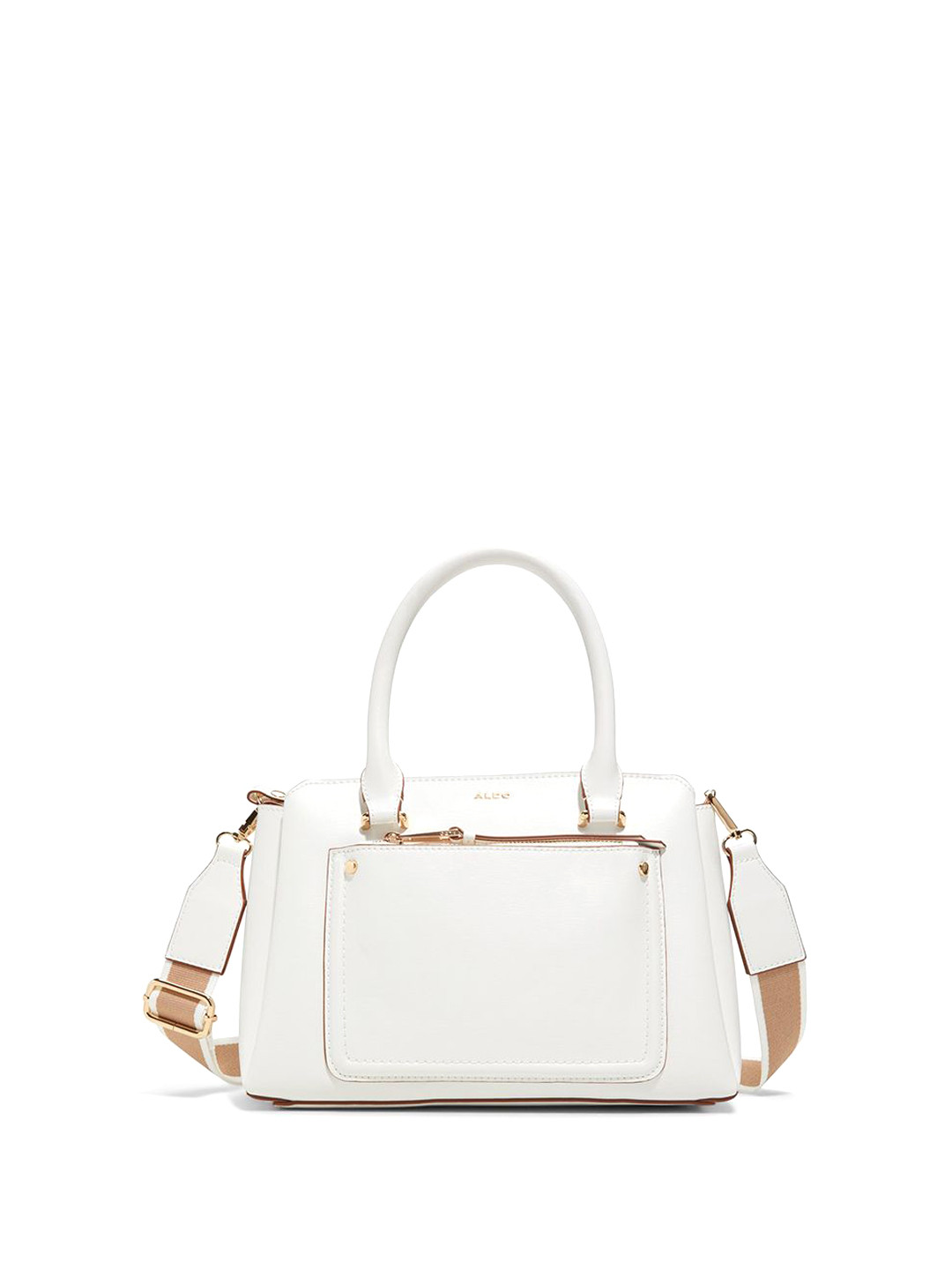 

ALDO Women KEDERASEAN Solid Structured Leather Handheld Bag With Pouch, White