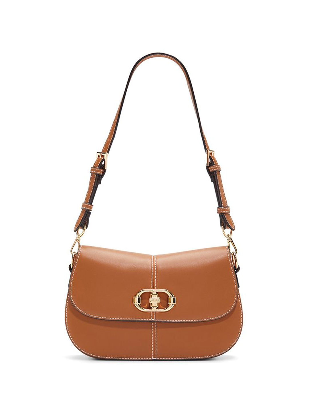 

ALDO Women RUYANA Solid Structured Leather Shoulder Bag, Brown