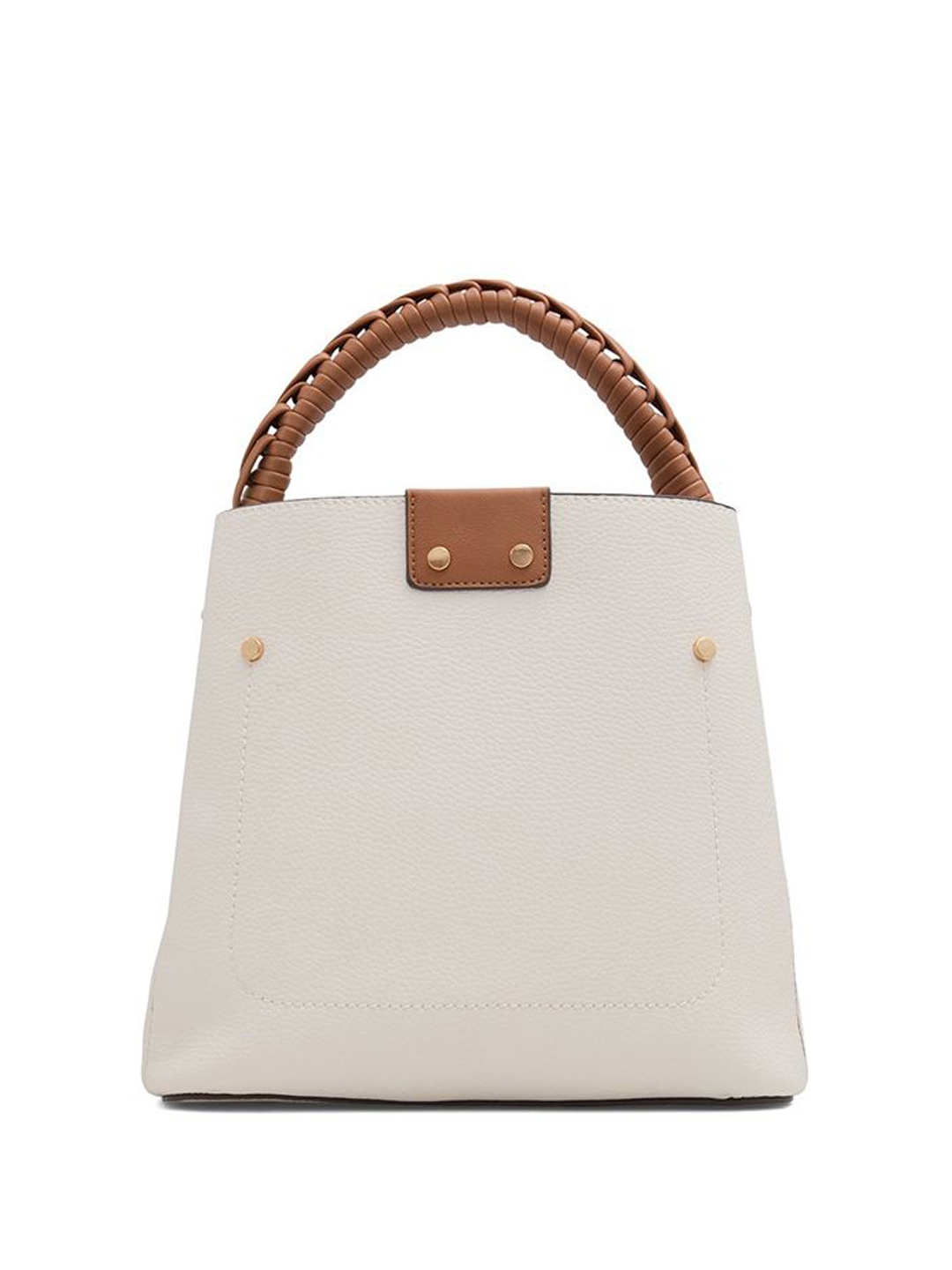 

ALDO Women Solid Structured Leather Handheld Bag, Beige