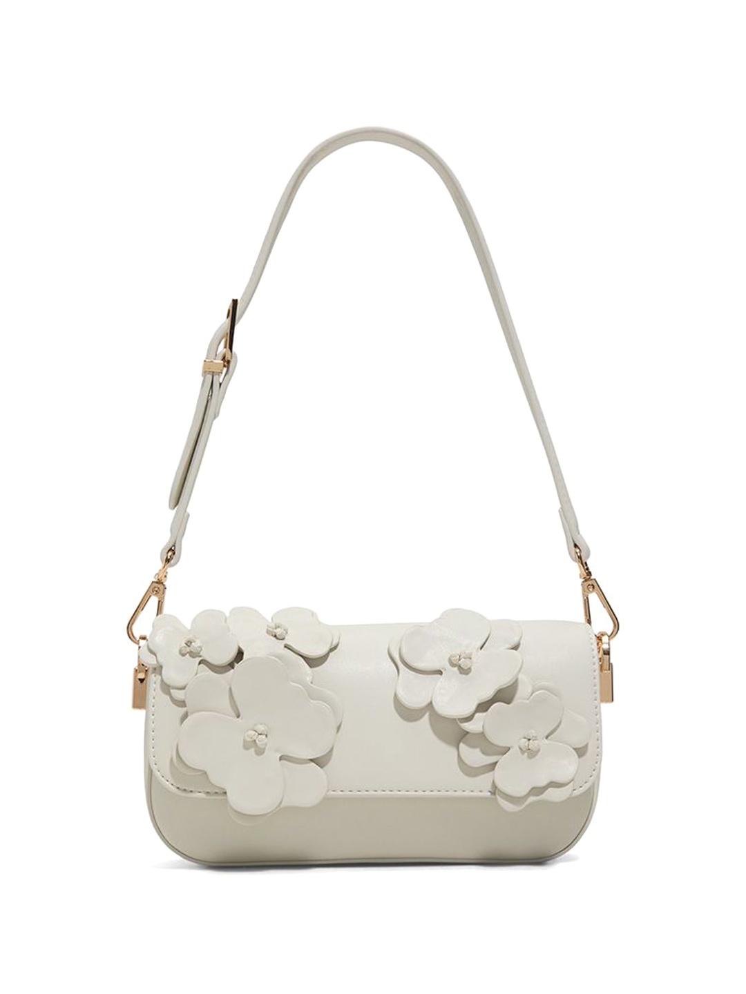 

ALDO Women Solid Structured Leather Shoulder Bag, White