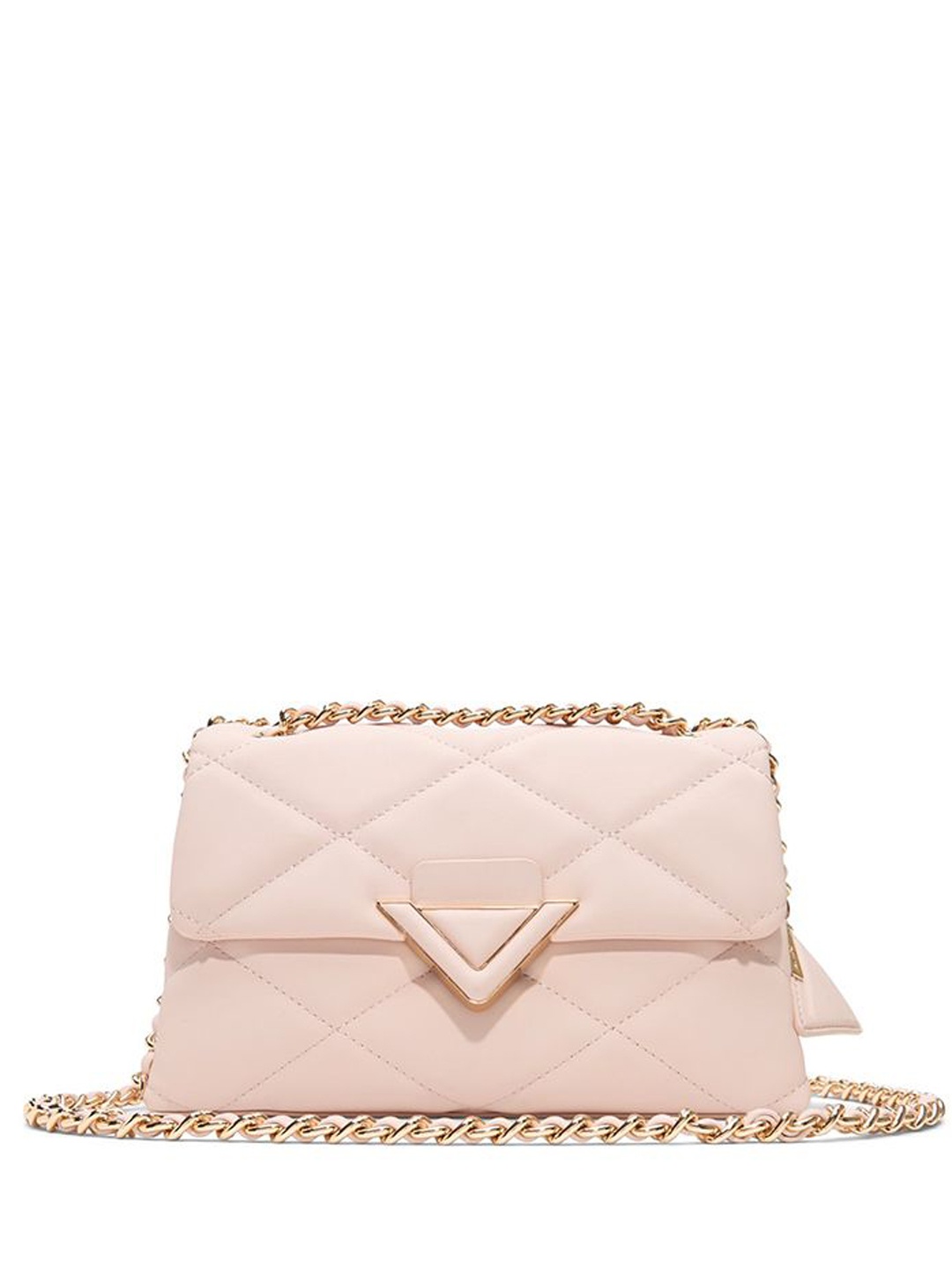 

ALDO Women Solid Structured Leather Sling Bag, Pink