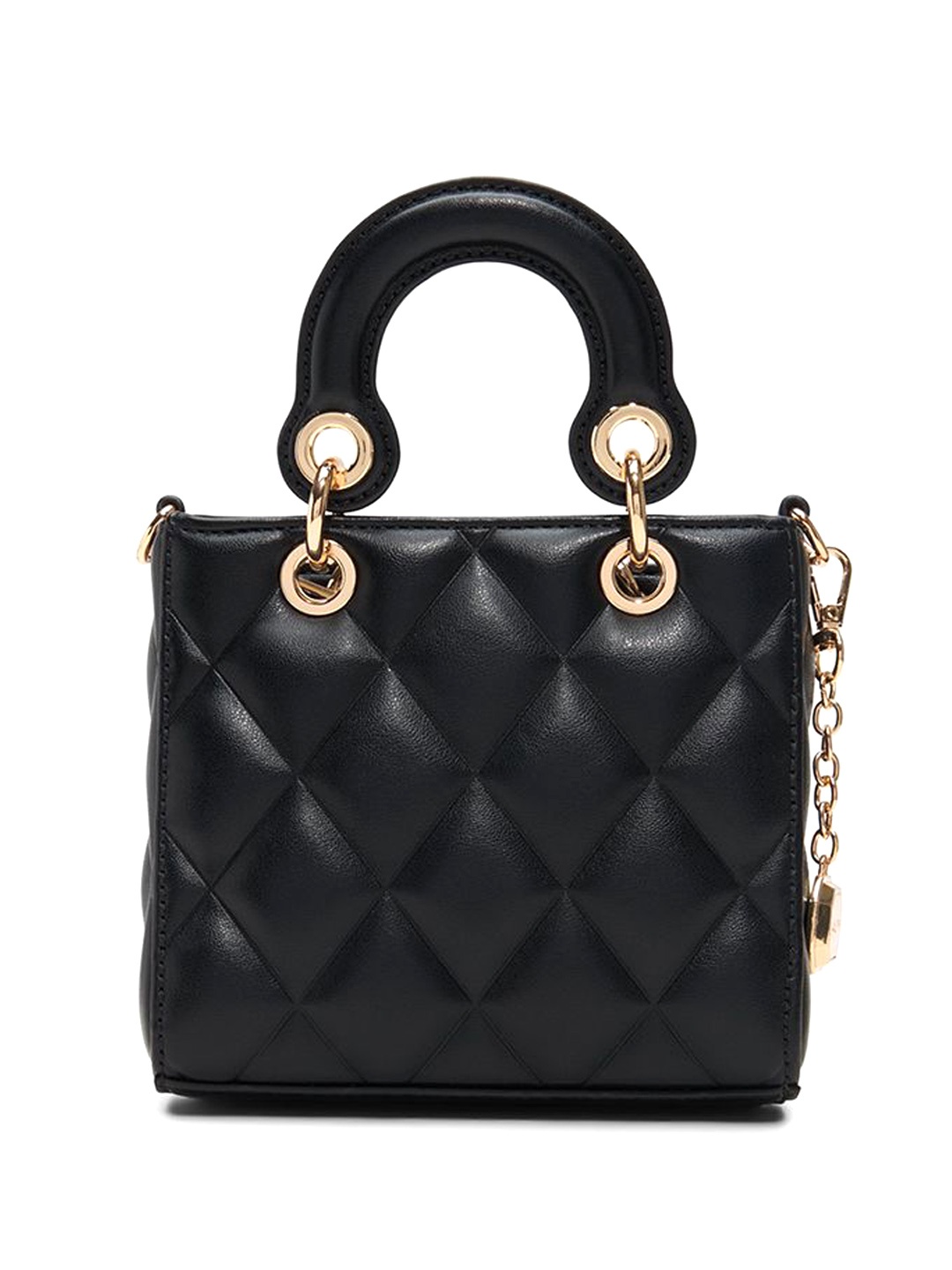 

ALDO Women Solid Structured Handheld Bag, Black