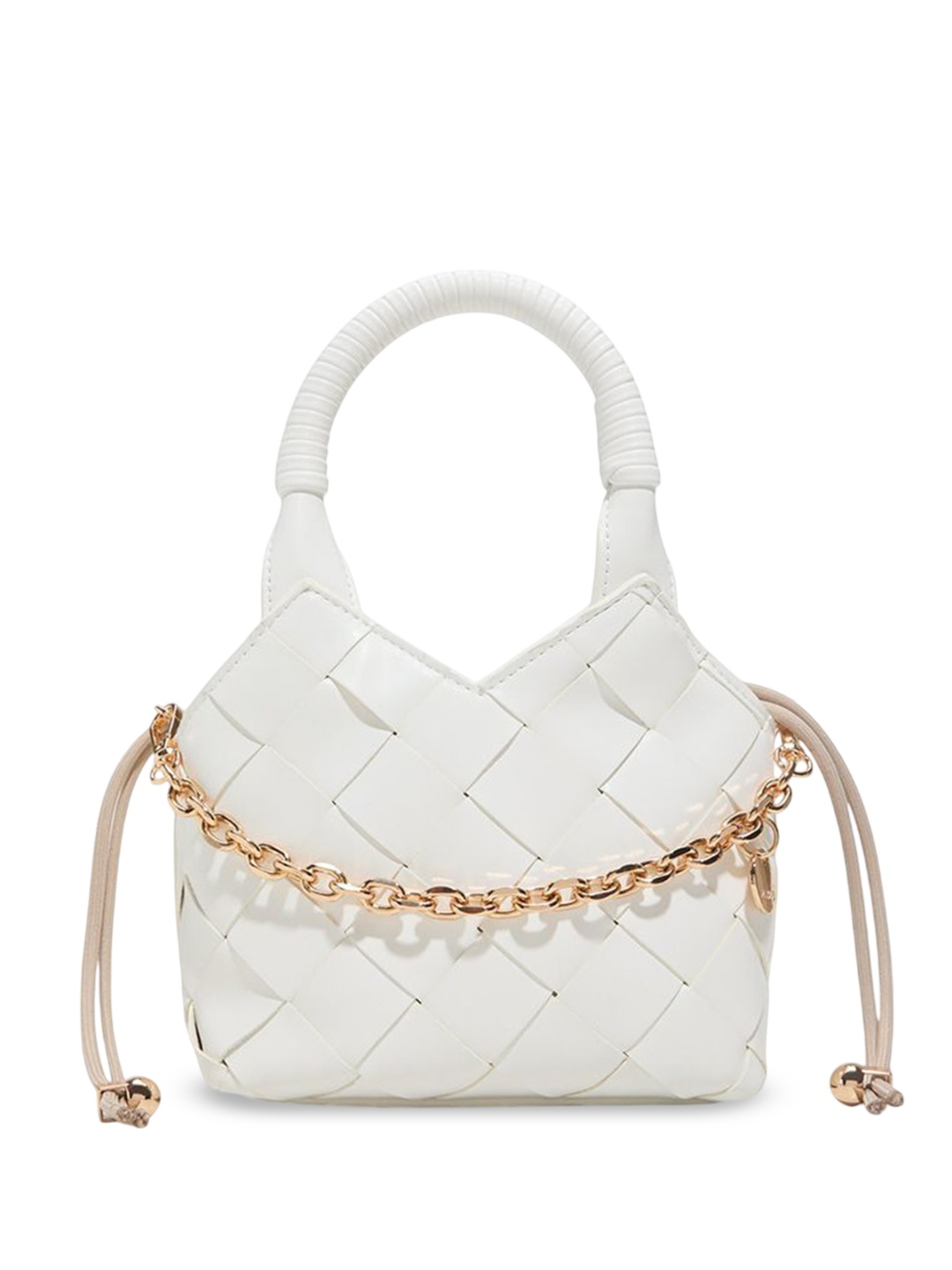 

ALDO Women Textured Structured Leather Handheld Bag, White