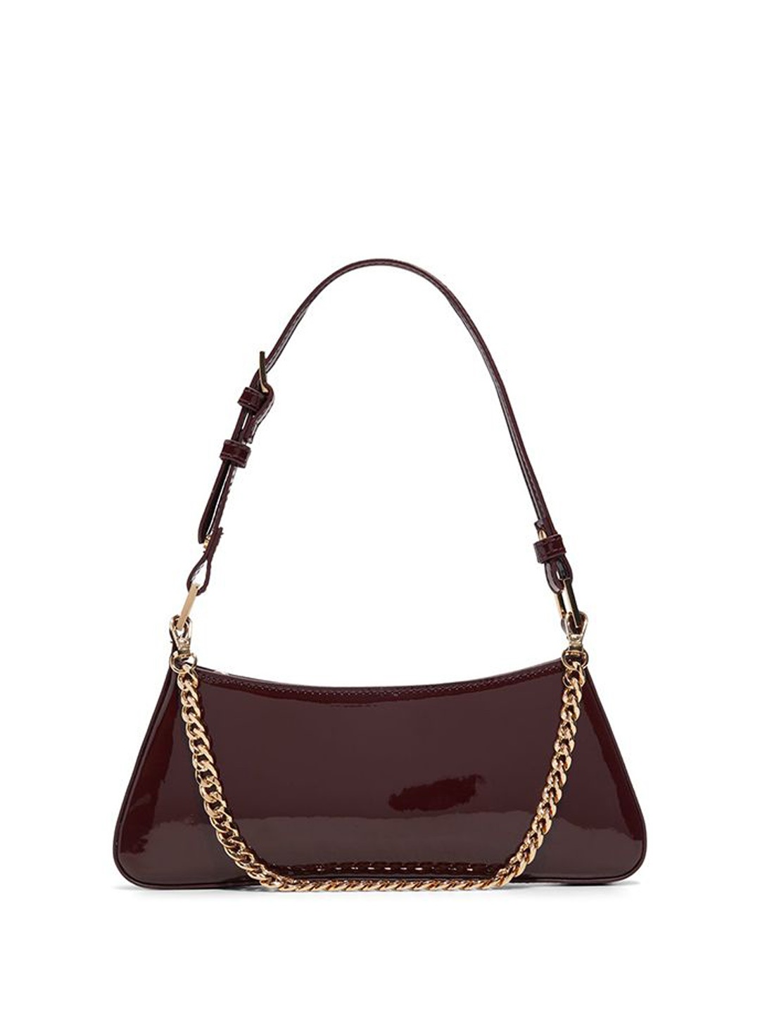 

ALDO Women Solid Structured Leather Shoulder Bag, Purple