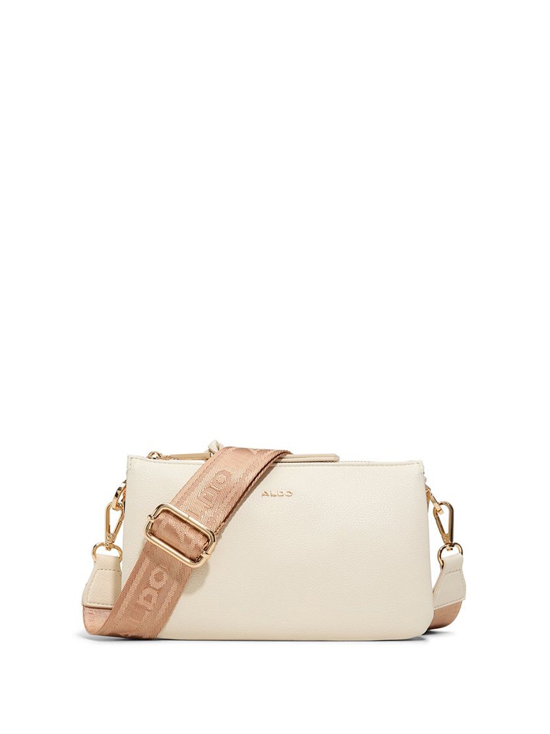 

ALDO Women Solid Structured Leather Sling Bag, White