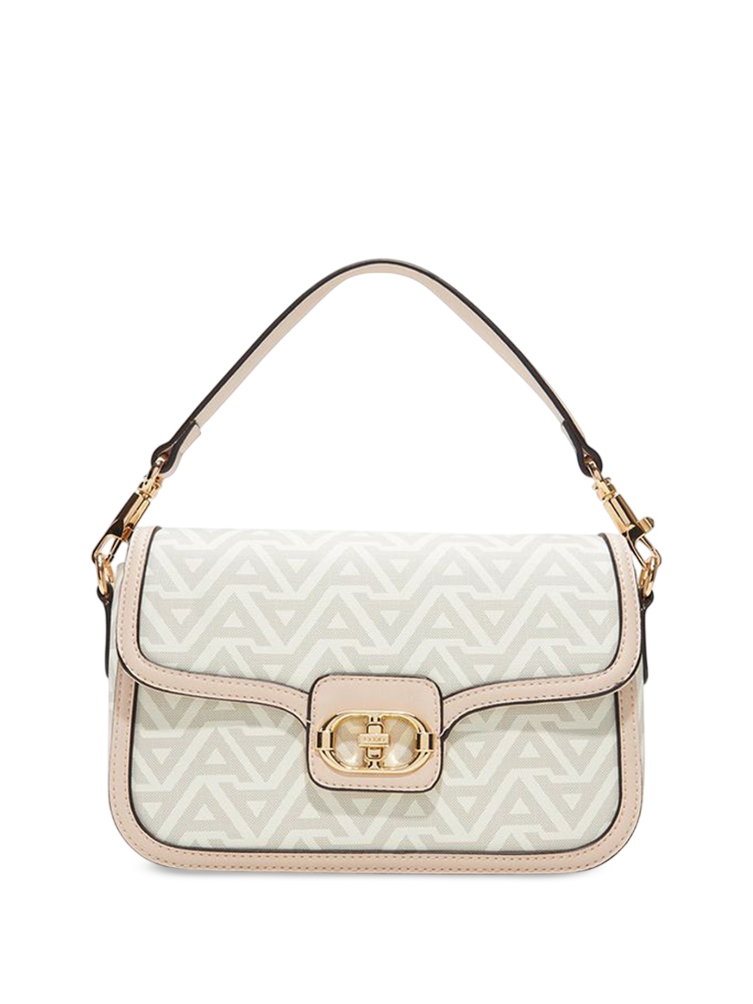 

ALDO Women Typography Printed Structured Handheld Bag, Pink