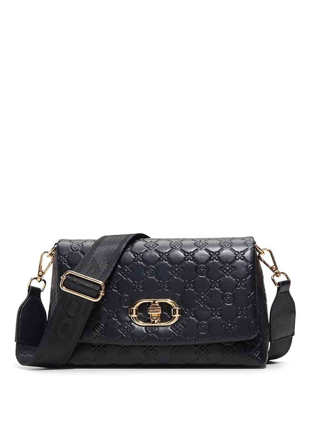 

ALDO Women CHOHA Textured Structured Leather Sling Bag, Black