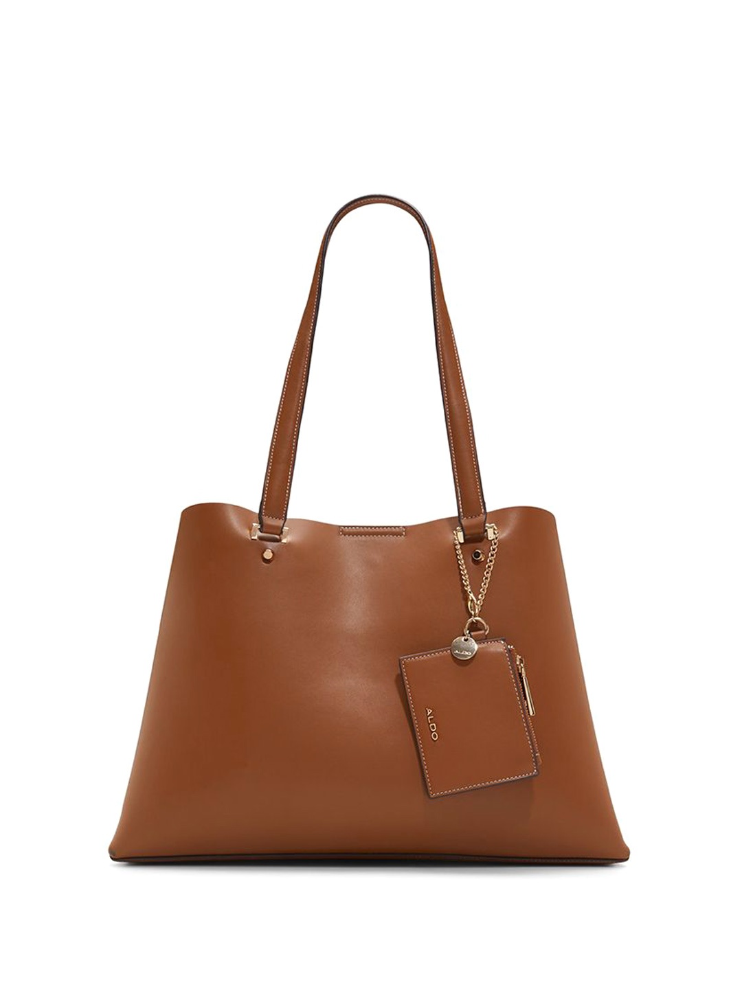 

ALDO Women Solid Shopper Leather Shoulder Bag With Pouch, Brown