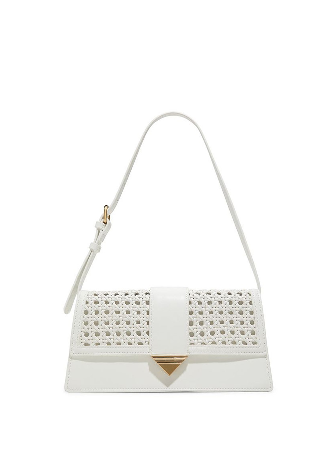 

ALDO Women Textured Structured Leather Handheld Bag, White