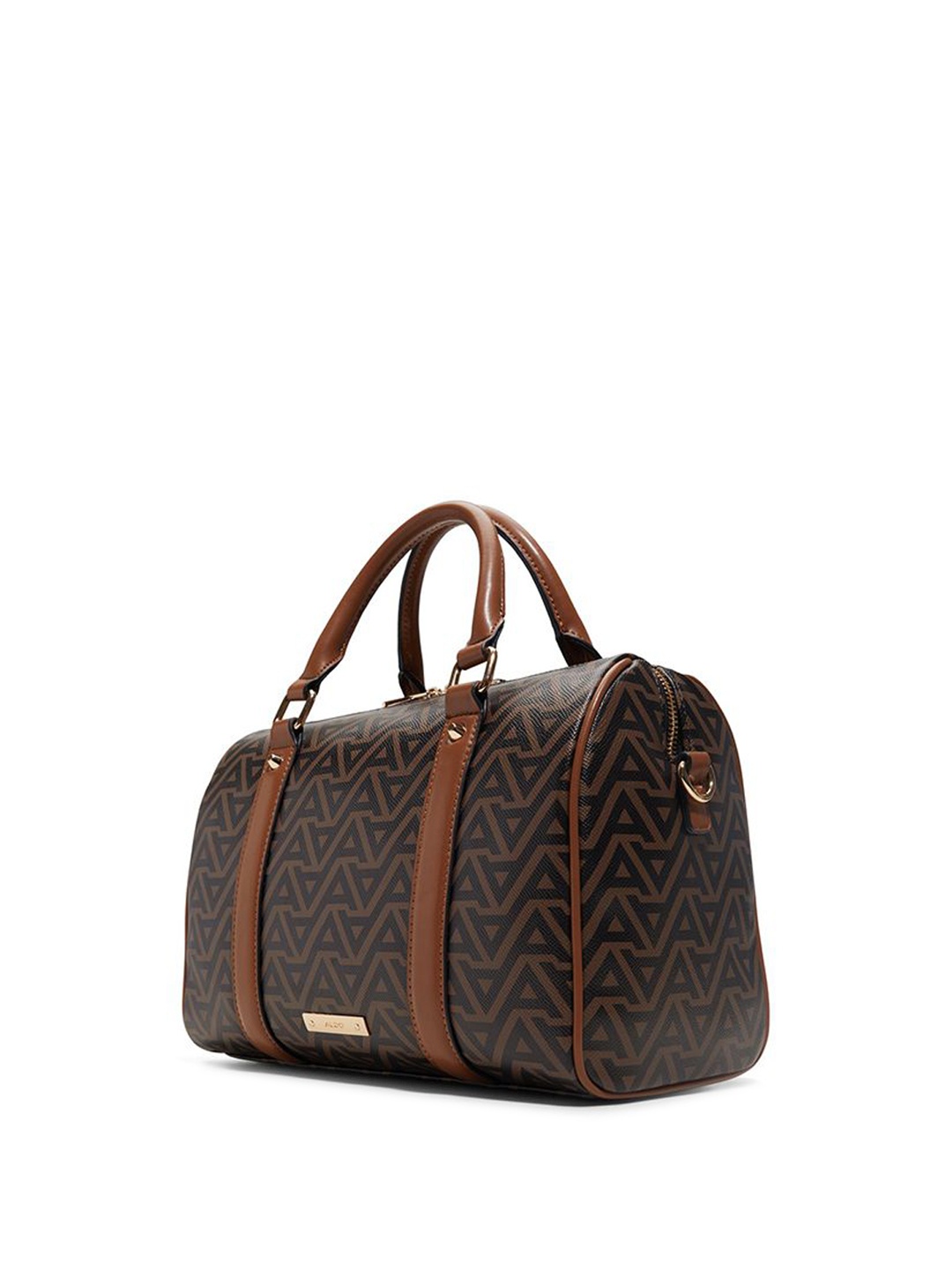 

ALDO Women EBOVER Typography Printed Structured Leather Handheld Bag, Brown