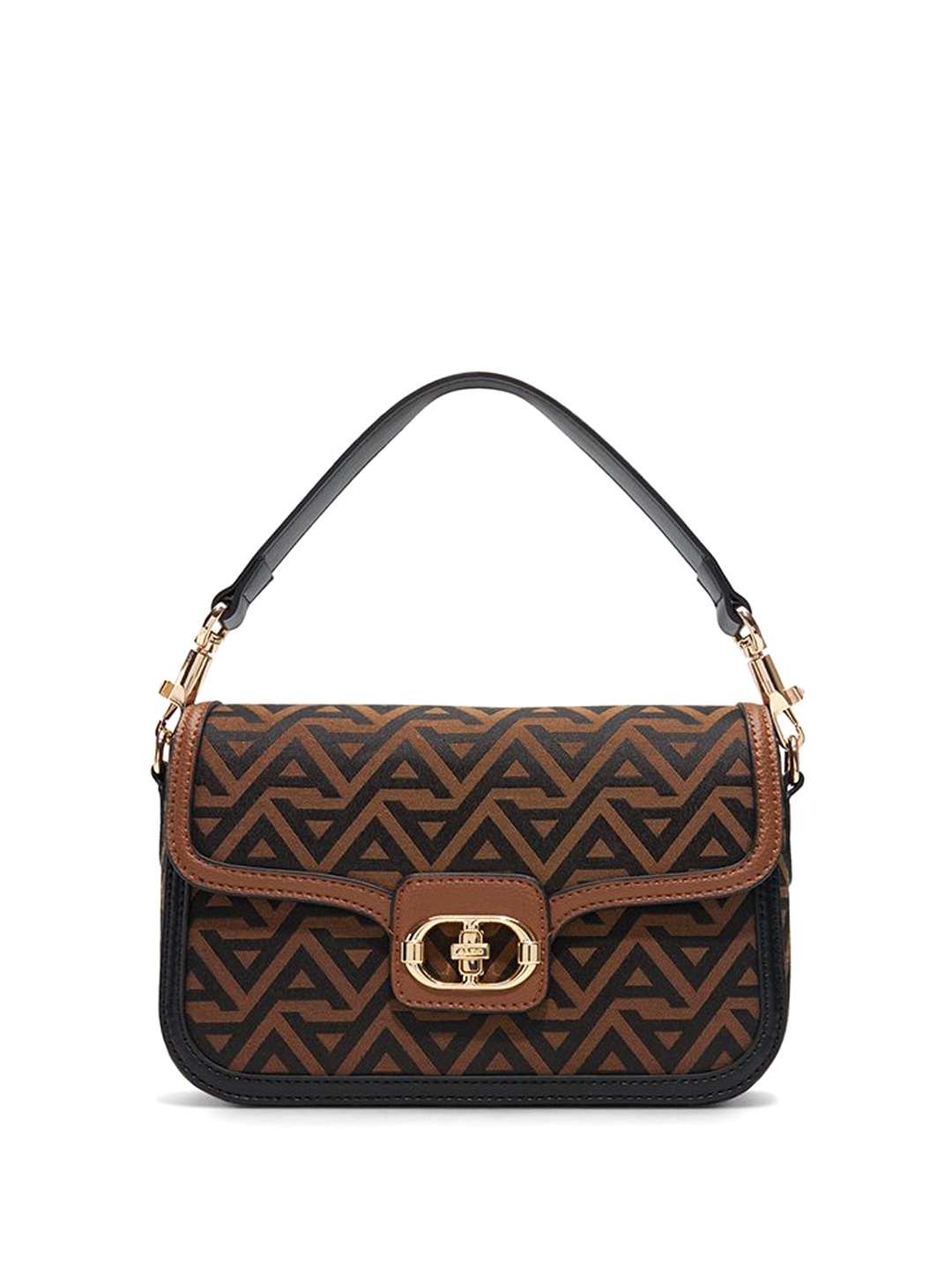 

ALDO Women LANDENDERIEL Typography Printed Structured Handheld Bag, Brown