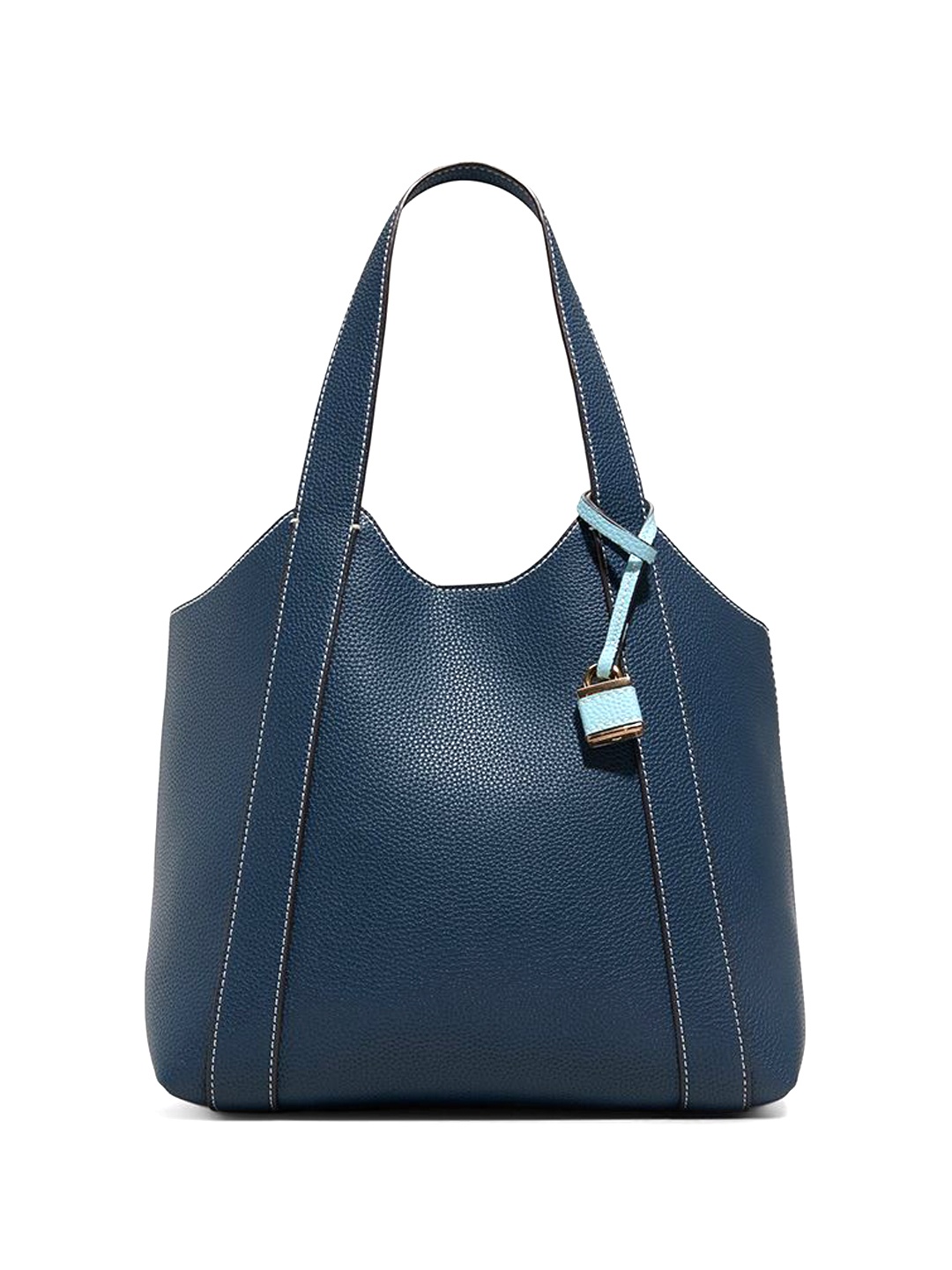 

ALDO Women Solid Bowling Leather Handheld Bag With Pouch, Navy blue