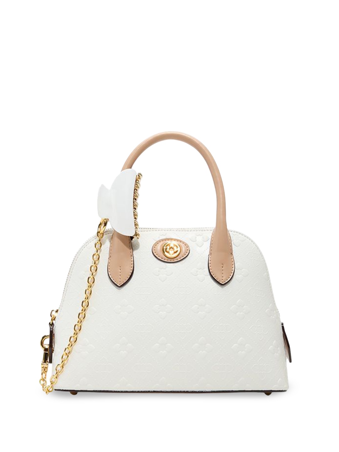 

ALDO Women ELOISIE Textured Structured Leather Handheld Bag, Off white