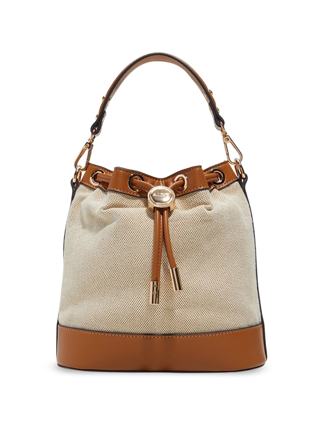 

ALDO Women Textured Bucket Handheld Bag, Brown