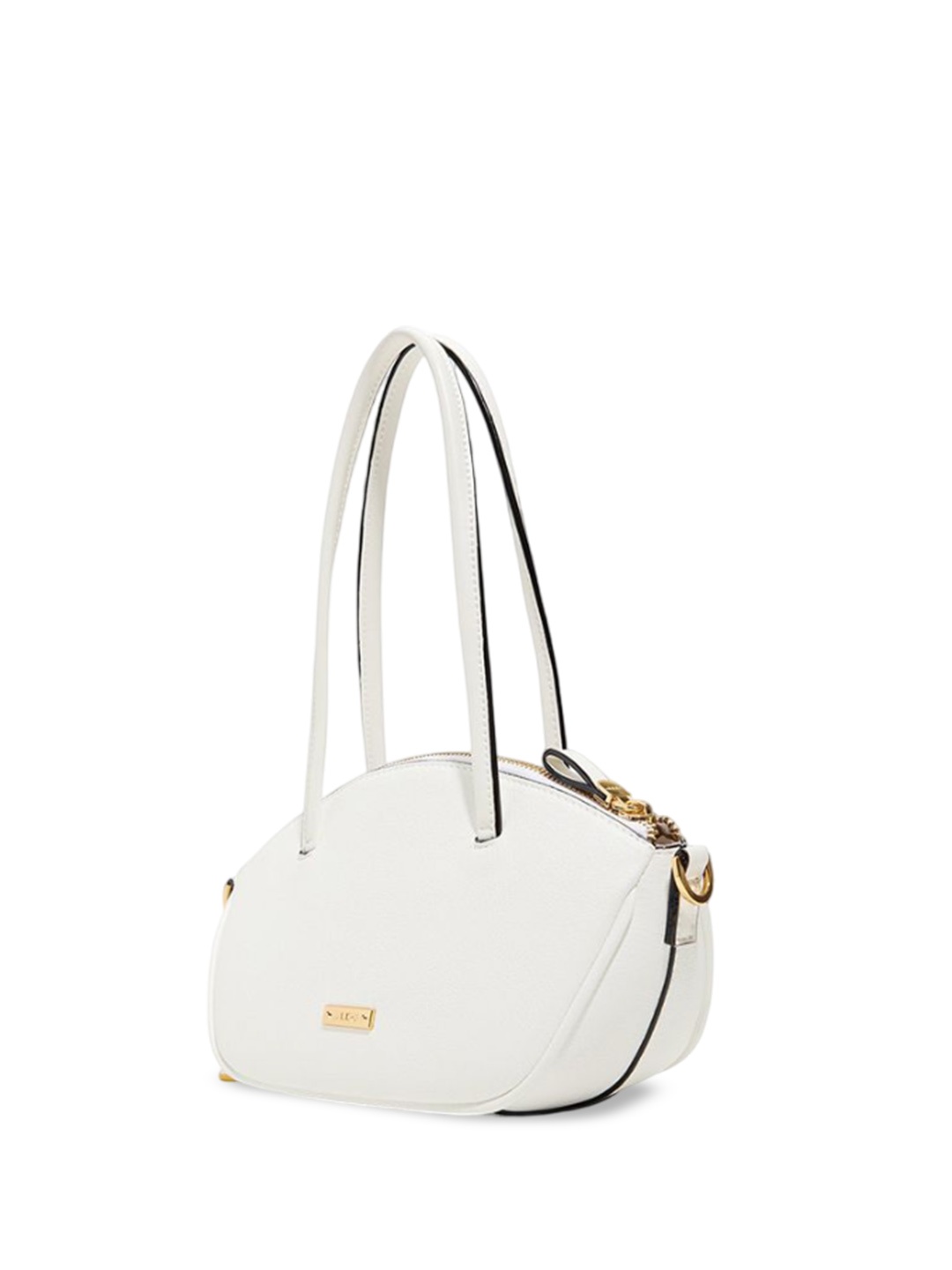 

ALDO Women ELYSANDE Solid Structured Leather Shoulder Bag, White