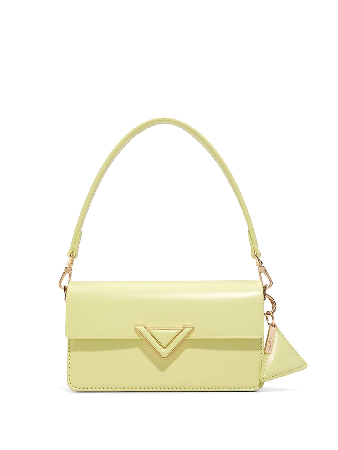 

ALDO Women LUXECARRY Solid Structured Leather Handheld Bag, Yellow