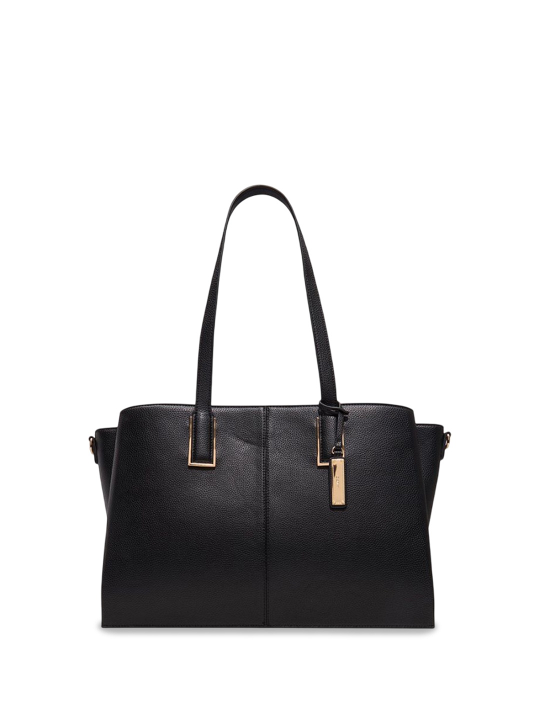 

ALDO Women Solid Structured Leather Shoulder Bag, Black