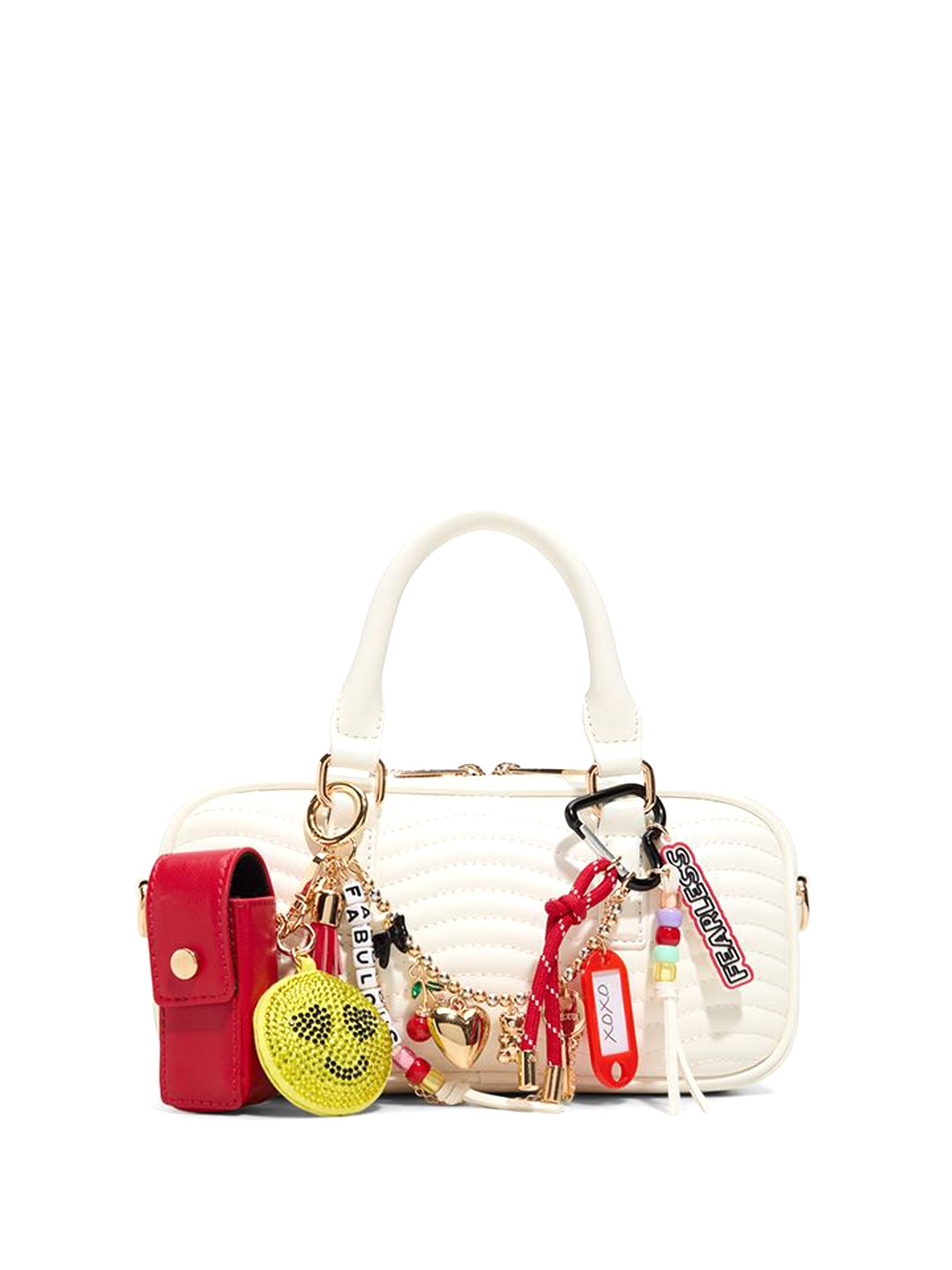 

ALDO Women FARELDEN Solid Structured Leather Handheld Bag, White