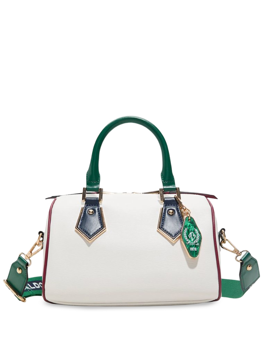 

ALDO Women GUINEVERE Solid Structured Leather Handheld Bag, White