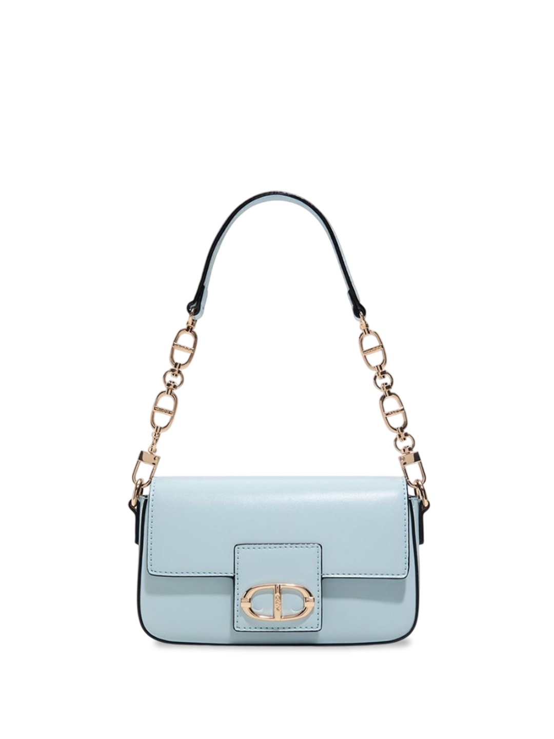 

ALDO Women Solid Structured Leather Shoulder Bag, Blue