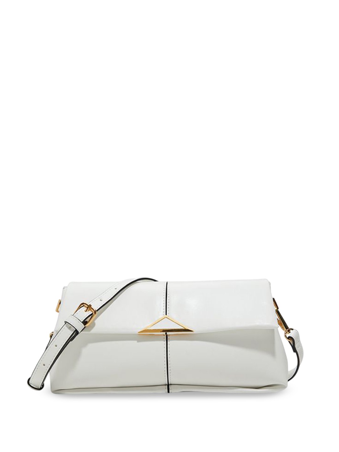 

ALDO Women Solid Structured Leather Sling Bag, White