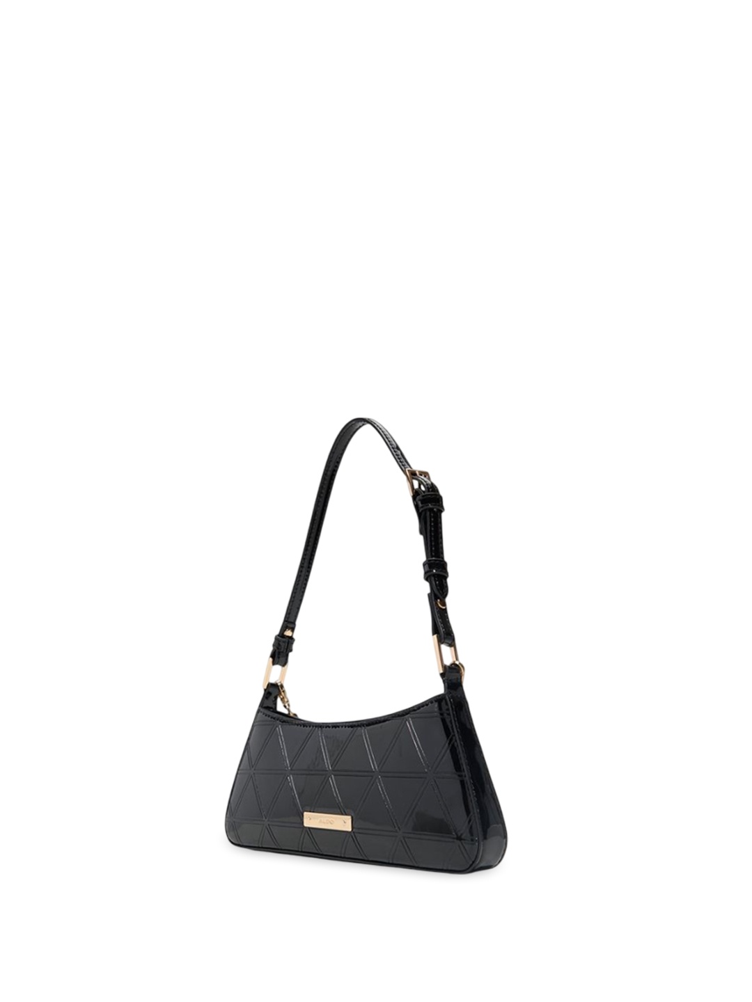 

ALDO Women Solid Structured Leather Shoulder Bag, Black