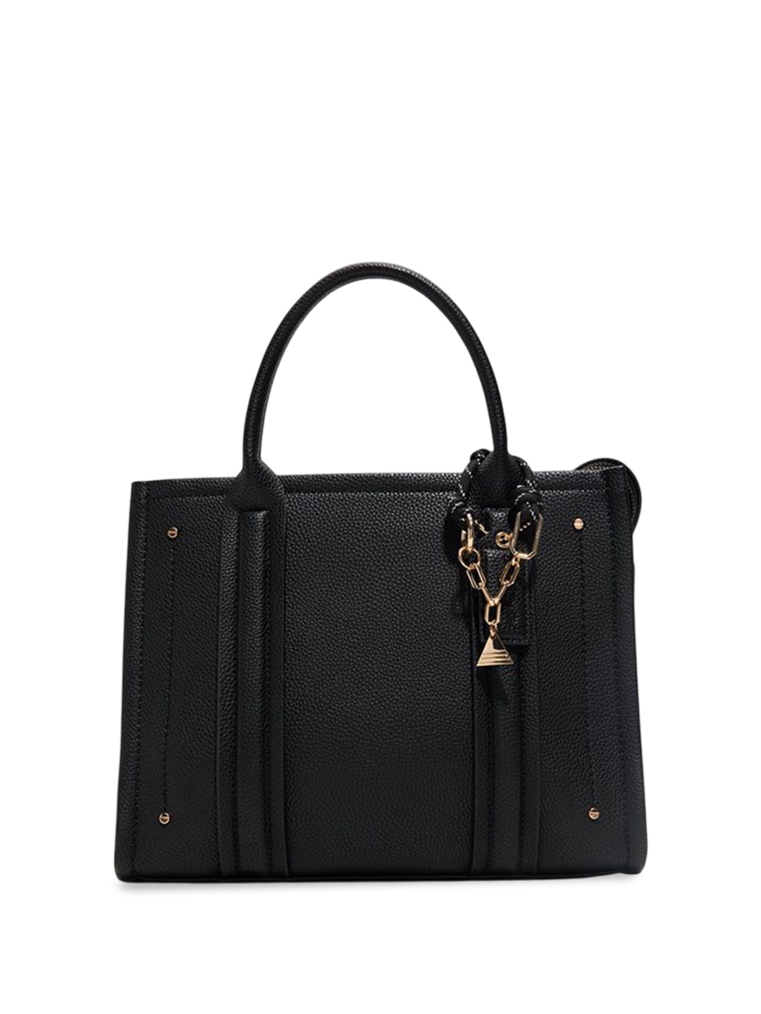 

ALDO Women CLUBGLOW Solid Structured Leather Handheld Bag, Black
