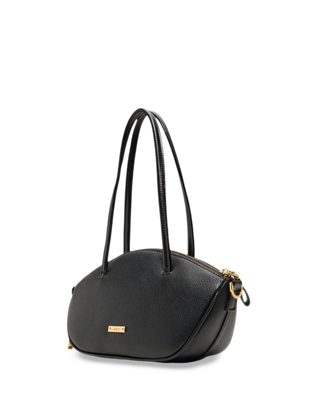 

ALDO Women Solid Half Moon Leather Shoulder Bag, Black
