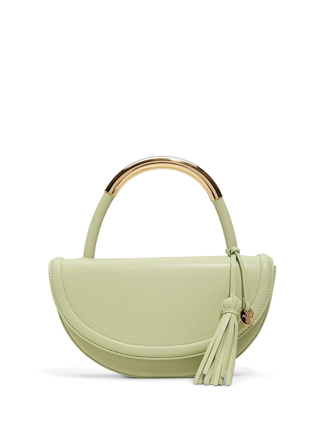 

ALDO Women Solid Structured Leather Handheld Bag, Green
