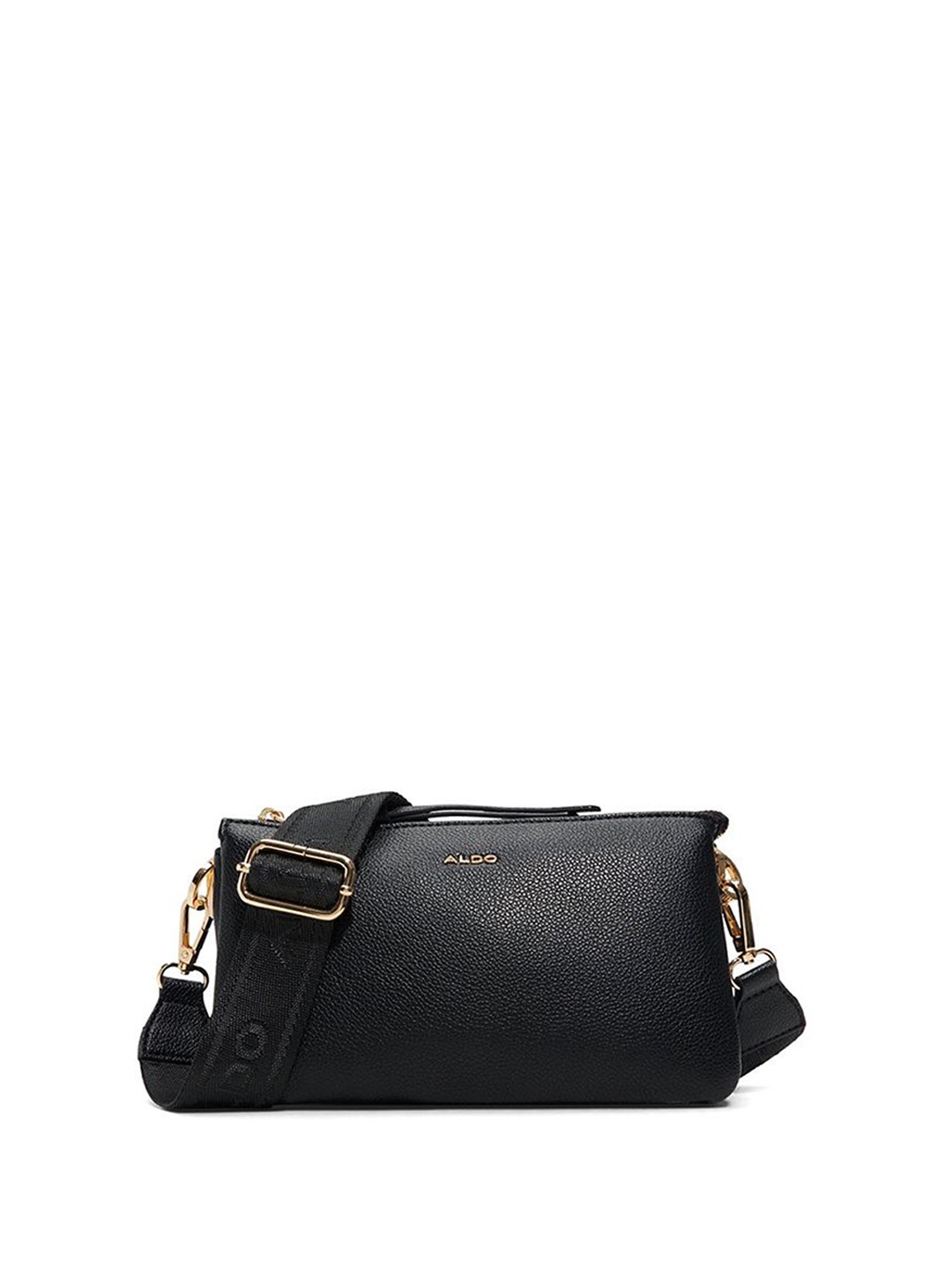 

ALDO Women CIALY Solid Structured Leather Sling Bag, Black