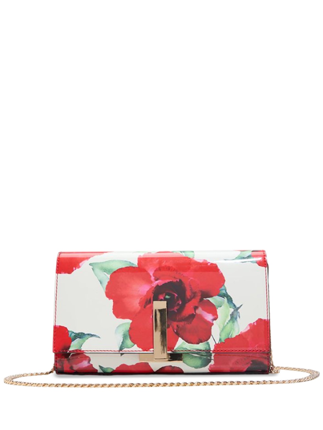 

ALDO Women ADORING Floral Printed Structured Leather Sling Bag, White