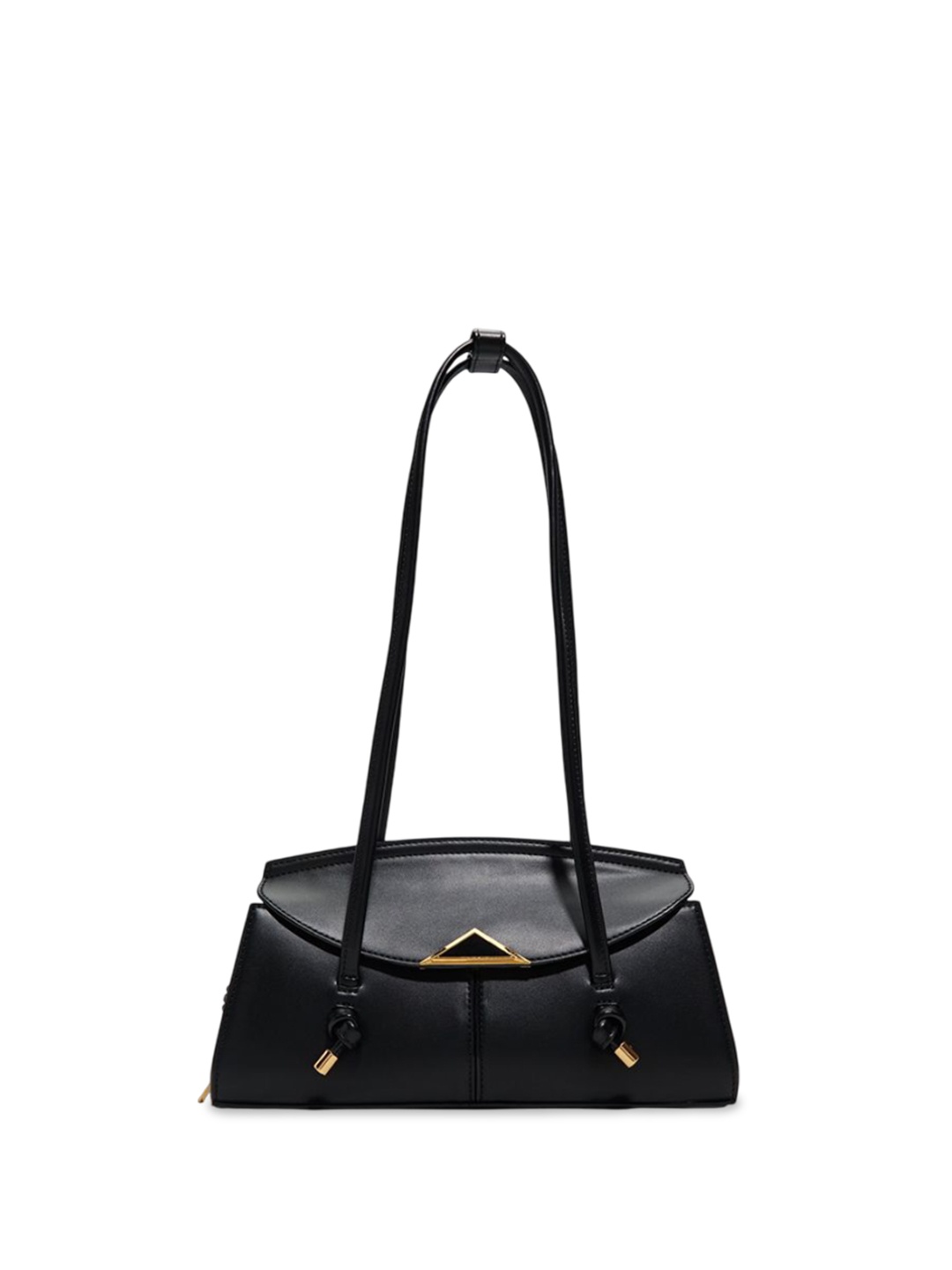 

ALDO Women Solid Structured Leather Shoulder Bag, Black