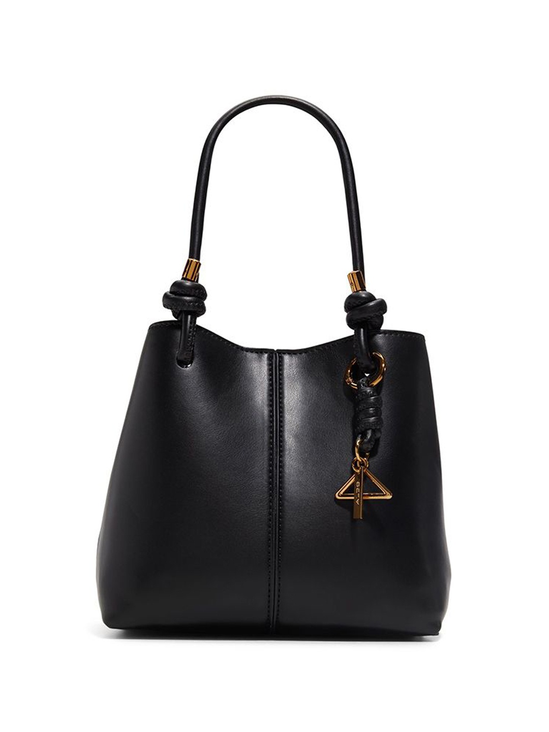 

ALDO Women Solid Structured Leather Handheld Bag, Black