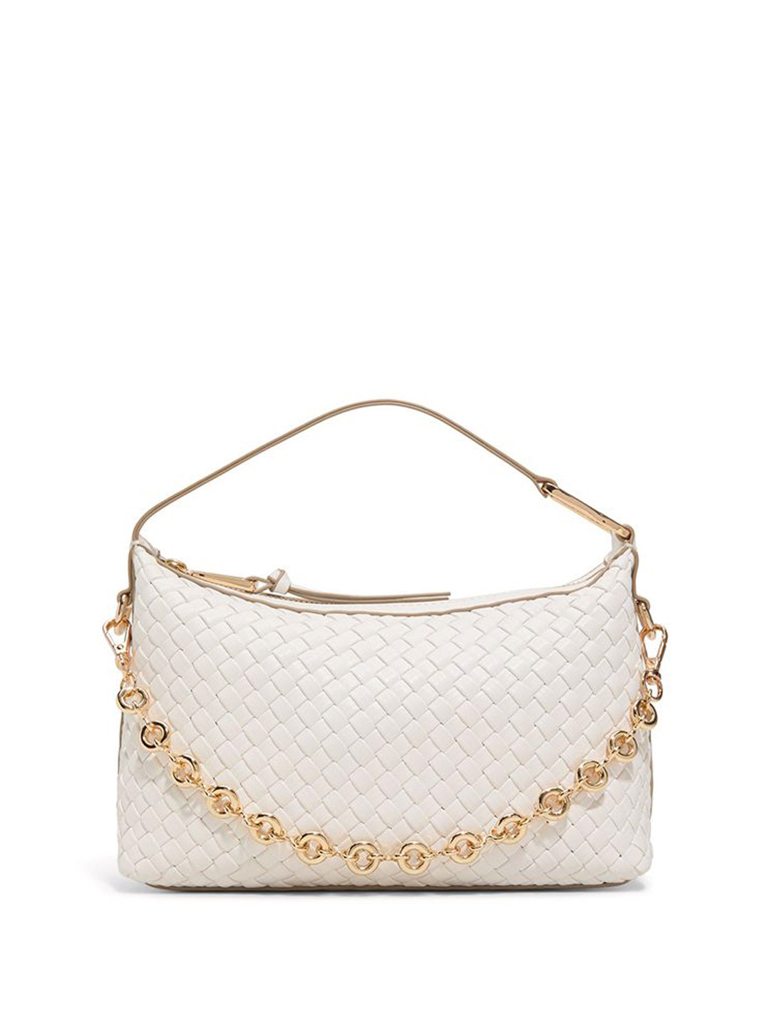 

ALDO Women PAXTONI Solid Structured Leather Handheld Bag, White