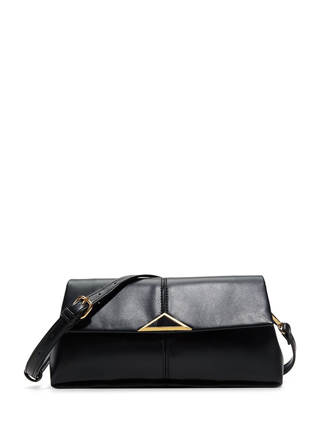 

ALDO Women Solid Structured Leather Sling Bag, Black