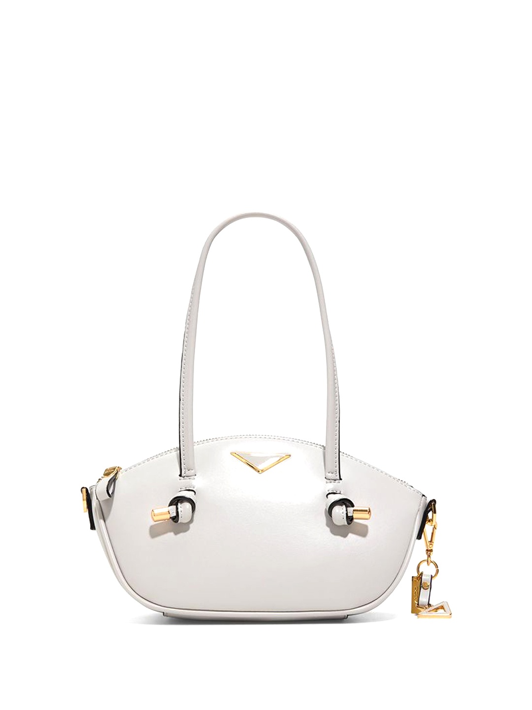 

ALDO Women ELYSANDE Solid Structured Leather Shoulder Bag, Grey