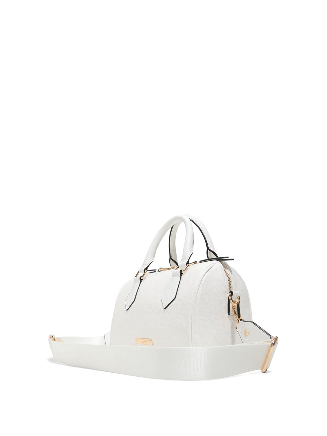 

ALDO Women Solid Structured Leather Handheld Bag, White