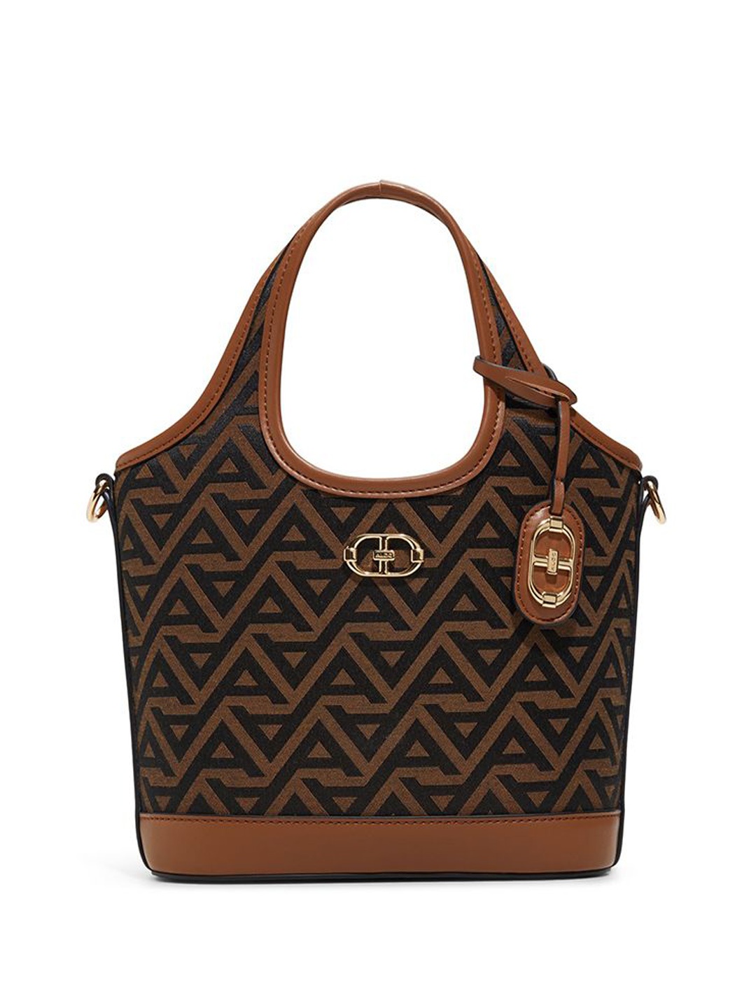 

ALDO Women Typography Printed Shopper Handheld Bag, Brown